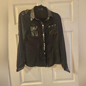 Black Sheer KOUCLA Blouse Size 10